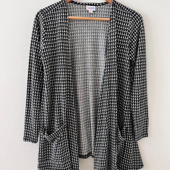 LuLaRoe Caroline Cardigan -XS - Grey and White - Picture 4 of 6